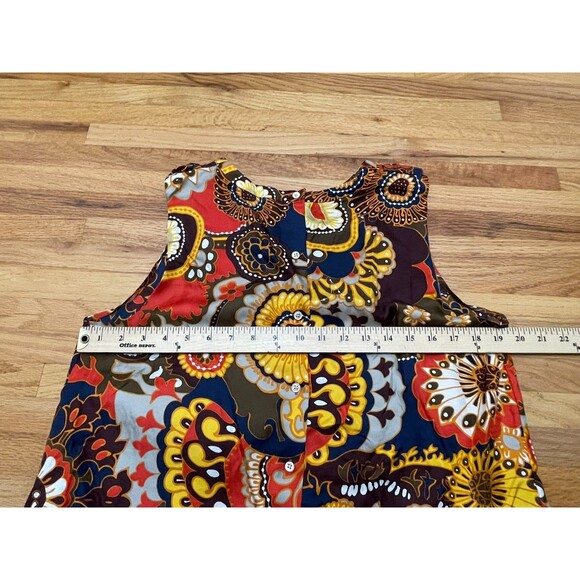 J. Crew Darwin Ratti Women's 12 Yellow Blouse Silk Tank Top Twill Ruffle Floral - Picture 4 of 8